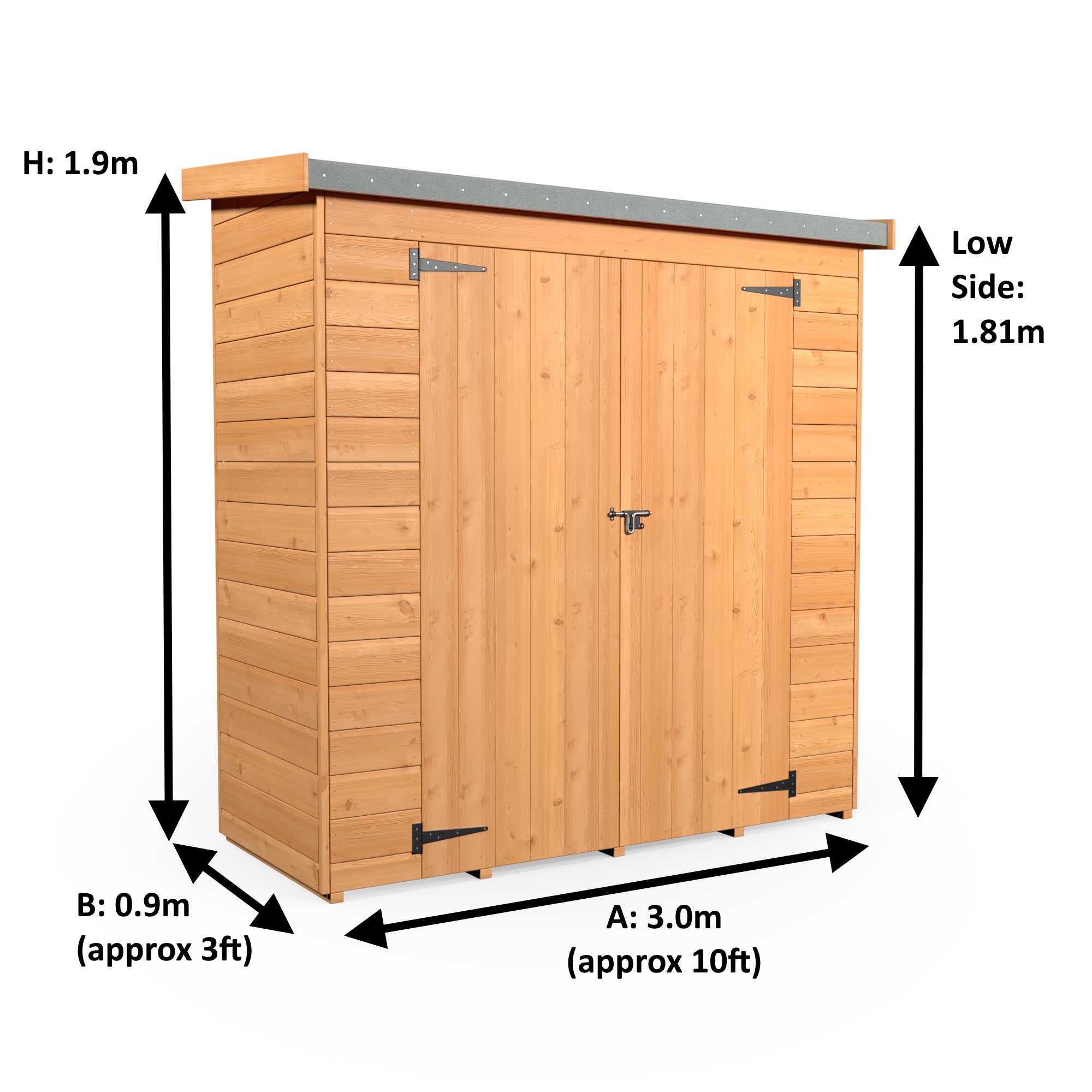 3.0x0.9 Wallshed Double Door 12mm (non 3D) - Image 4